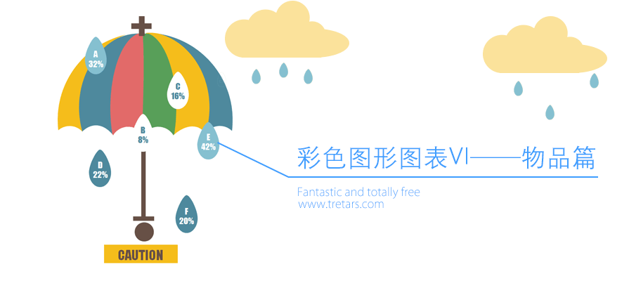 PPT圖表|彩色圖形圖表(物品篇)：萬物皆可用